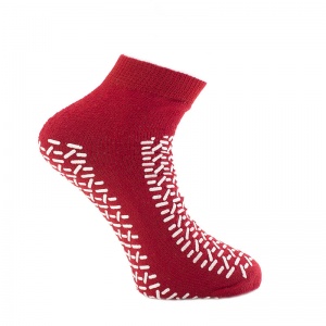 Medline One Size Fits Most Double Tread Red Slipper Socks